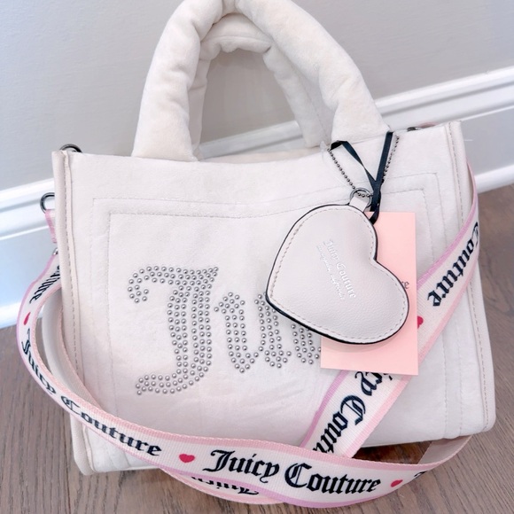 NWT Juicy Couture Velour Angel Extra Spender Mini Tote Bag Purse - Picture 1 of 10